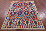 Reversible Kilim Flat Weave Wool On Wool Rug - 4' 11" X 6' 4" - Golden Nile