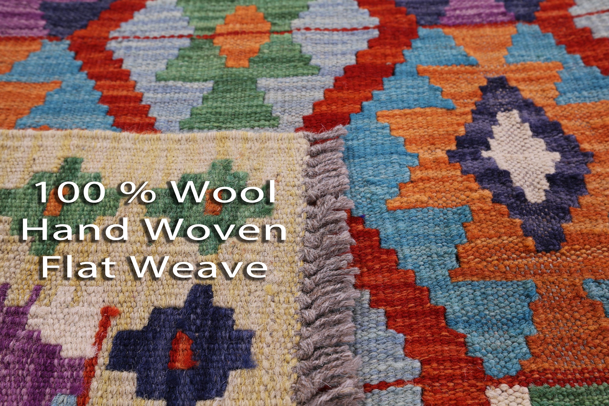 Reversible Kilim Flat Weave Wool On Wool Rug - 4' 11" X 6' 4" - Golden Nile