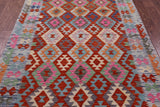 Reversible Kilim Flat Weave Wool On Wool Rug - 5' 0" X 7' 4" - Golden Nile