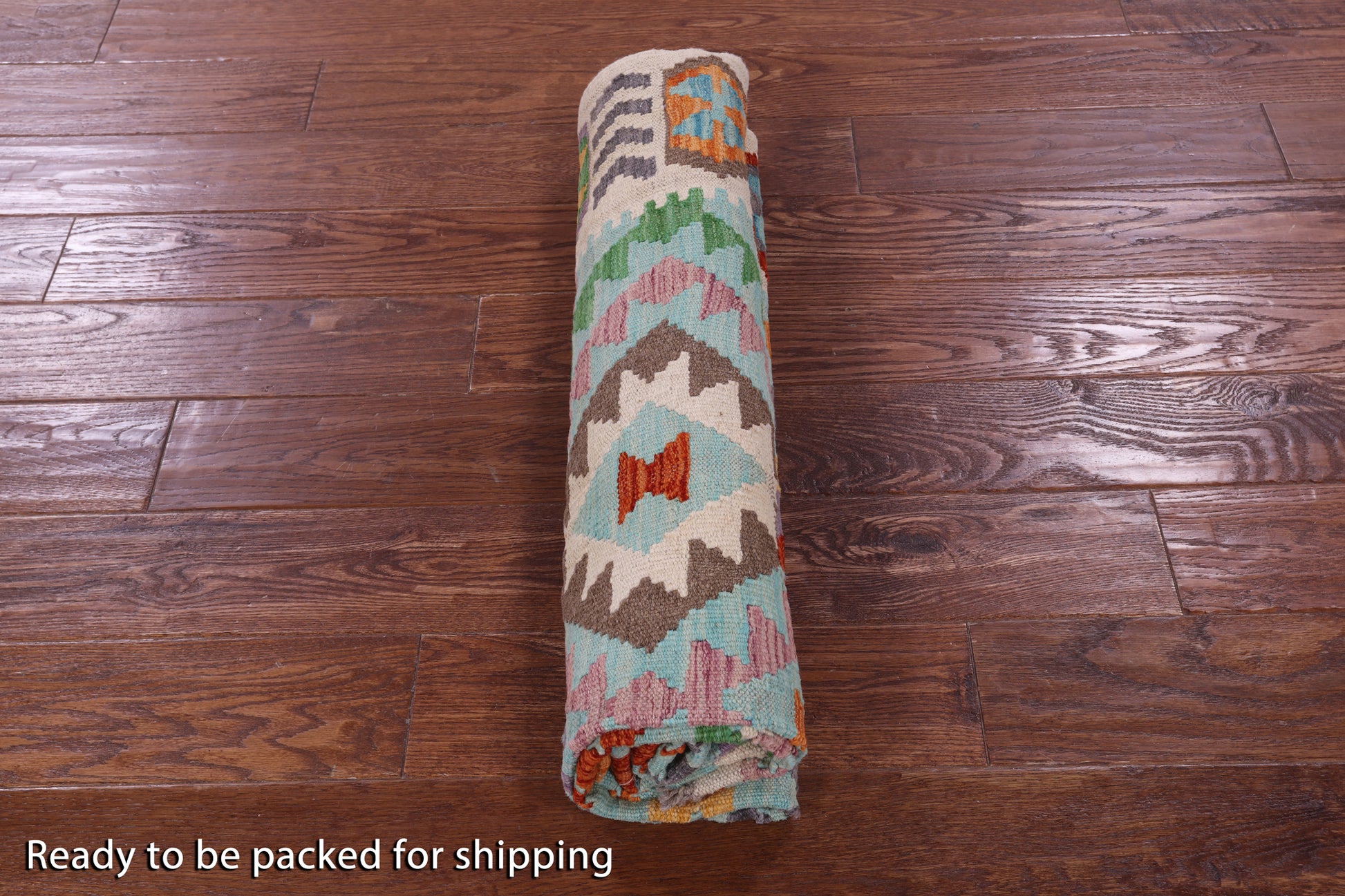 Reversible Kilim Flat Weave Wool On Wool Rug - 5' 0" X 6' 6" - Golden Nile