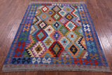 Reversible Kilim Flat Weave Wool On Wool Rug - 4' 11" X 6' 4" - Golden Nile