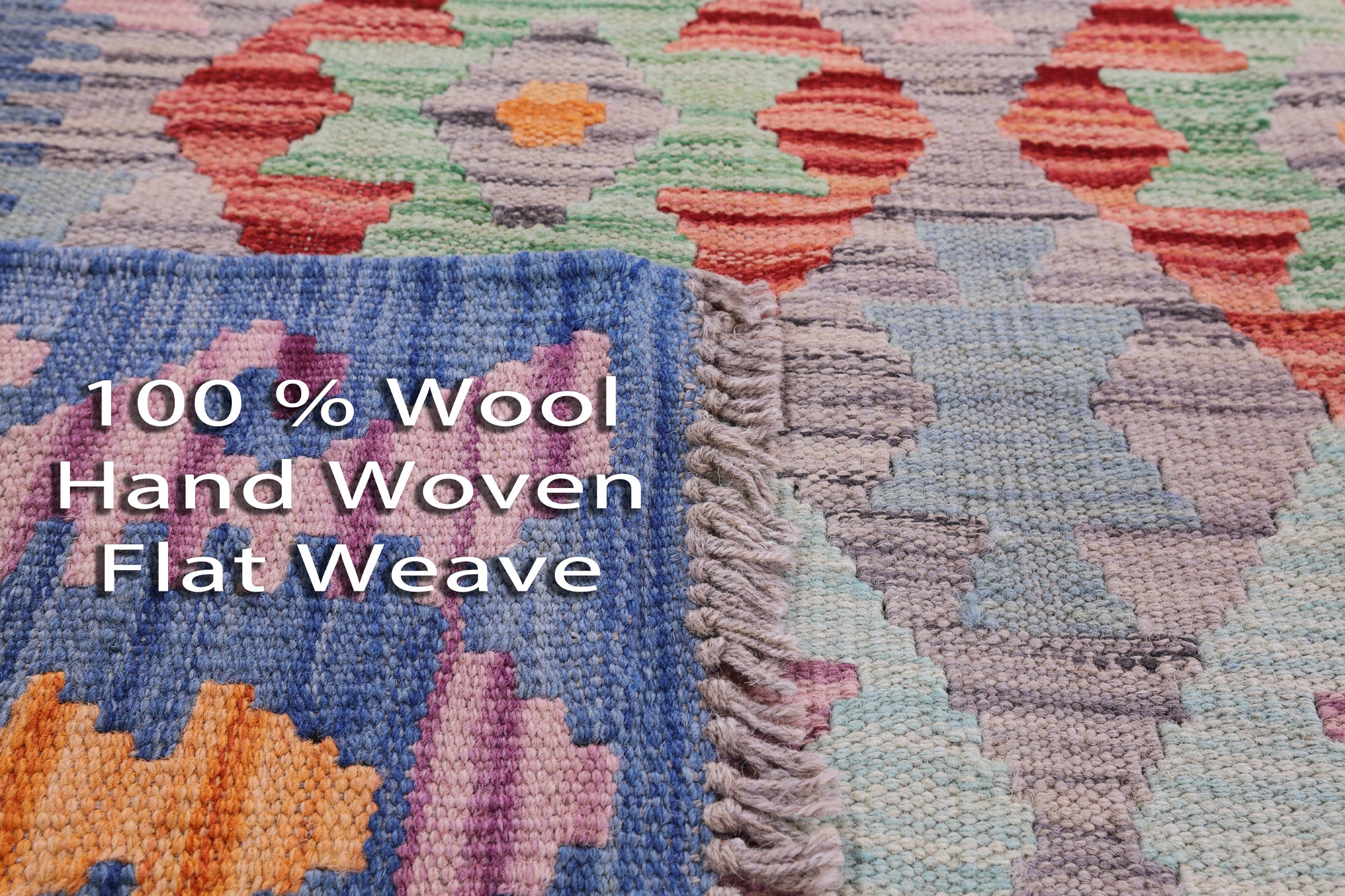 Reversible Kilim Flat Weave Wool On Wool Rug - 4' 11" X 6' 6" - Golden Nile