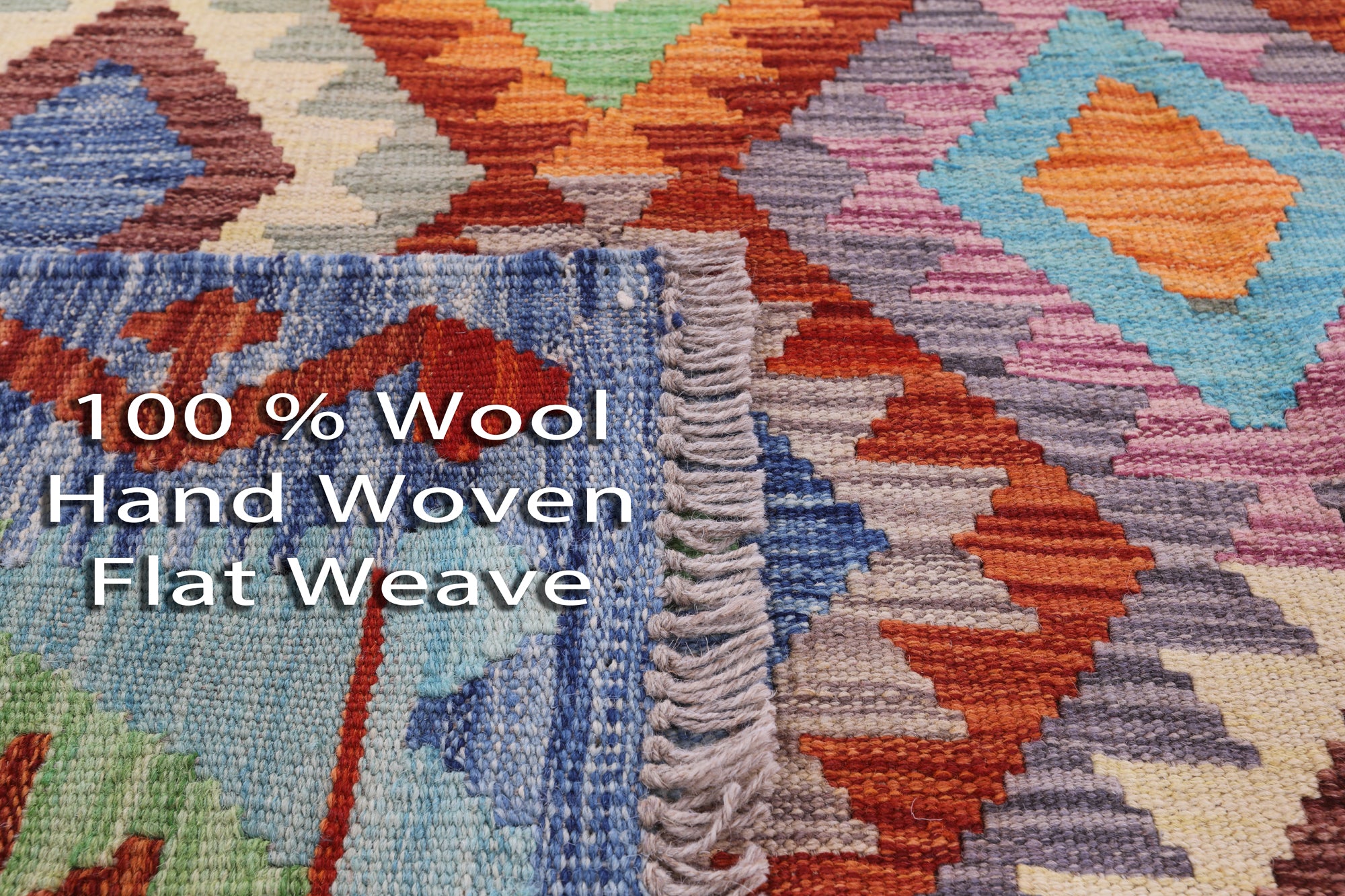 Reversible Kilim Flat Weave Wool On Wool Rug - 4' 9" X 6' 6" - Golden Nile