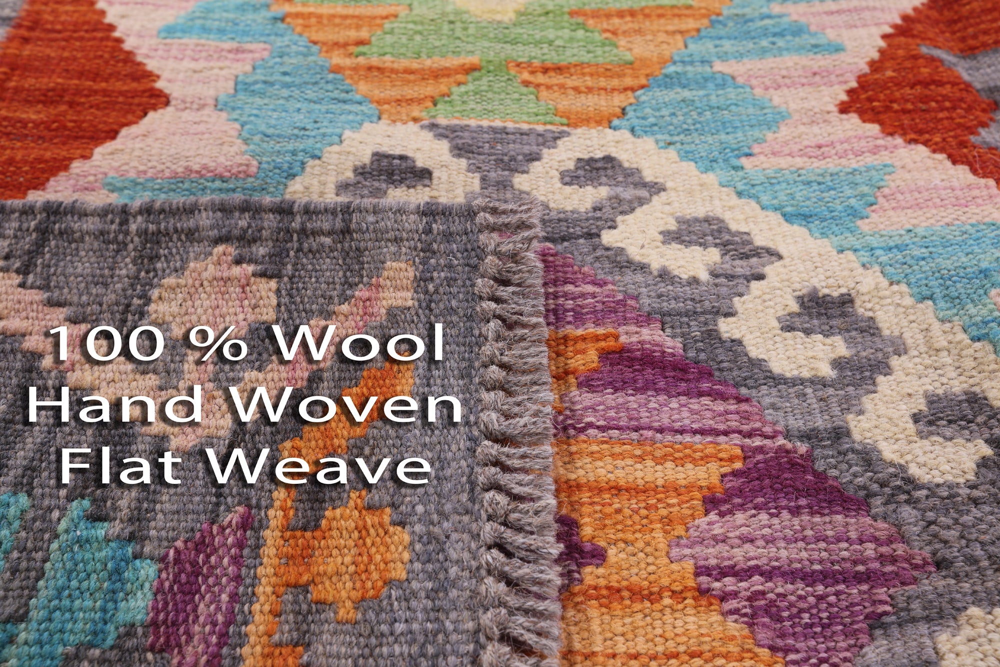 Reversible Kilim Flat Weave Wool On Wool Rug - 4' 9" X 6' 6" - Golden Nile
