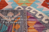 Reversible Kilim Flat Weave Wool On Wool Rug - 4' 9" X 6' 6" - Golden Nile