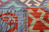 Reversible Kilim Flat Weave Wool On Wool Rug - 5' 0" X 6' 5" - Golden Nile