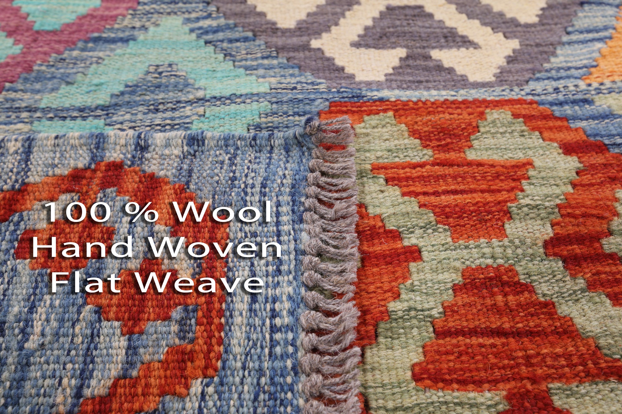 Reversible Kilim Flat Weave Wool On Wool Rug - 5' 0" X 6' 5" - Golden Nile