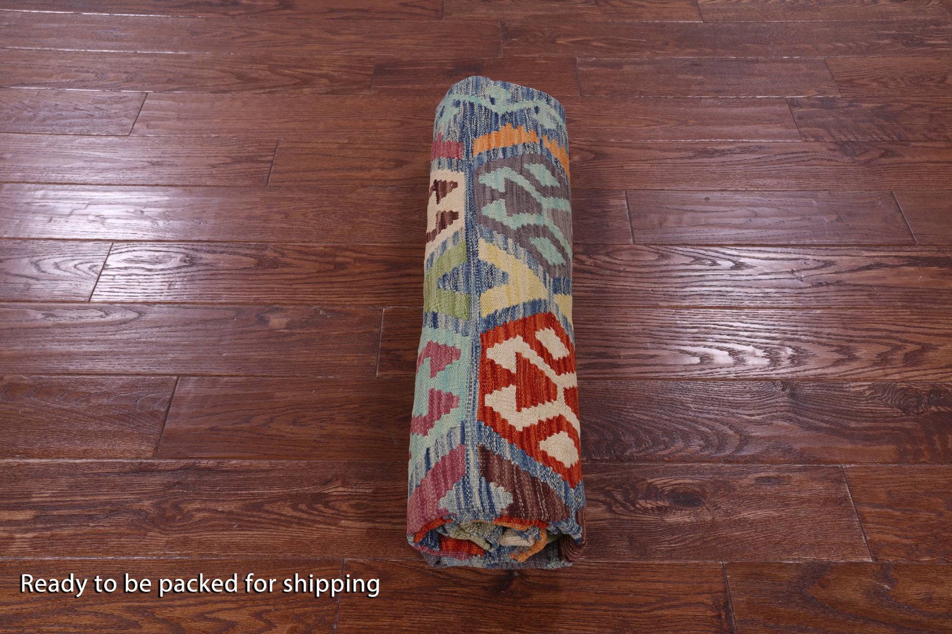 Reversible Kilim Flat Weave Wool On Wool Rug - 5' 0" X 6' 5" - Golden Nile