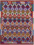 Reversible Kilim Flat Weave Wool On Wool Rug - 5' 1" X 6' 7" - Golden Nile