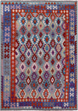 Reversible Kilim Flat Weave Wool On Wool Rug - 6' 11" X 9' 8" - Golden Nile