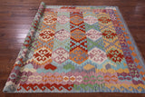 Reversible Kilim Flat Weave Wool On Wool Rug - 6' 9" X 9' 0" - Golden Nile