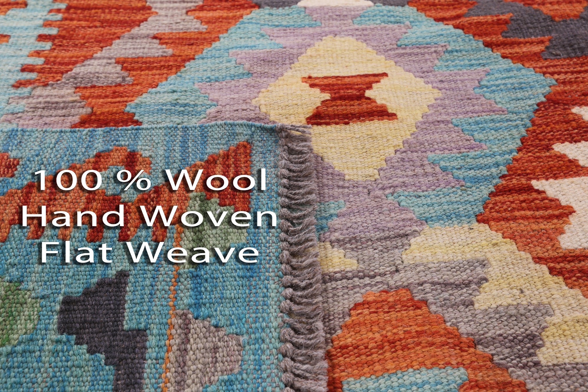 Reversible Kilim Flat Weave Wool On Wool Rug - 6' 8" X 9' 10" - Golden Nile