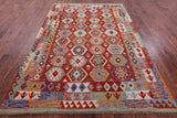 Reversible Kilim Flat Weave Wool On Wool Rug - 6' 8" X 9' 7" - Golden Nile
