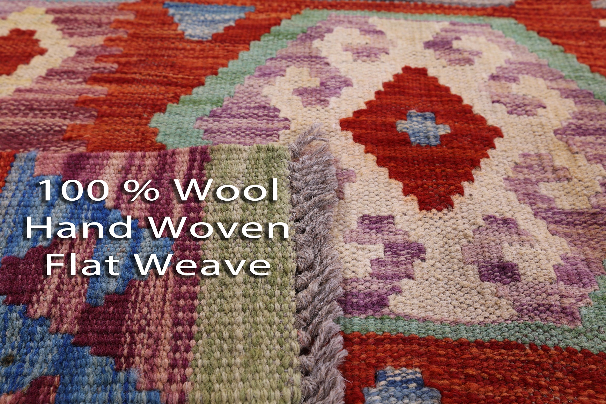 Reversible Kilim Flat Weave Wool On Wool Rug - 6' 8" X 9' 7" - Golden Nile