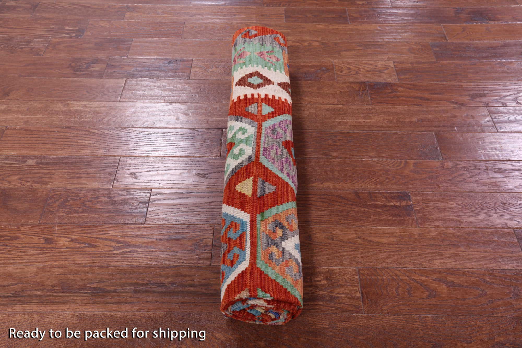 Reversible Kilim Flat Weave Wool On Wool Rug - 6' 8" X 9' 7" - Golden Nile