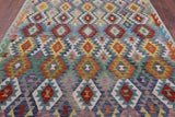 Reversible Kilim Flat Weave Wool On Wool Rug - 6' 11" X 9' 9" - Golden Nile
