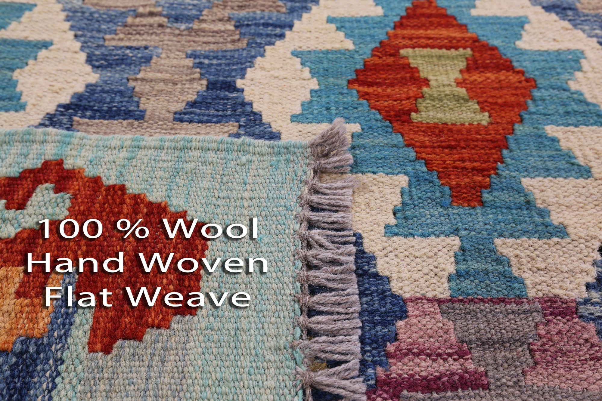 Reversible Kilim Flat Weave Wool On Wool Rug - 6' 11" X 9' 9" - Golden Nile