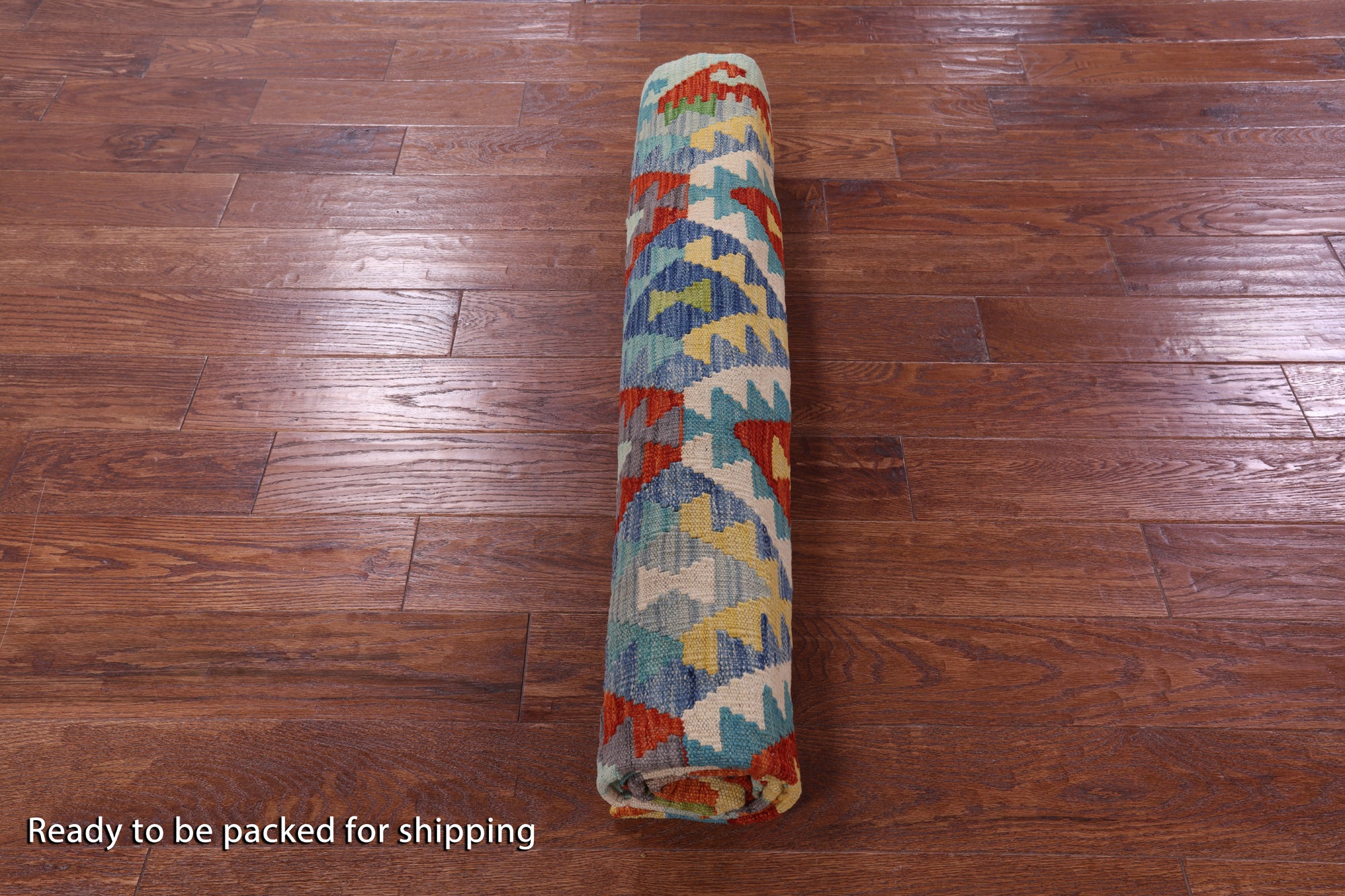 Reversible Kilim Flat Weave Wool On Wool Rug - 6' 11" X 9' 9" - Golden Nile