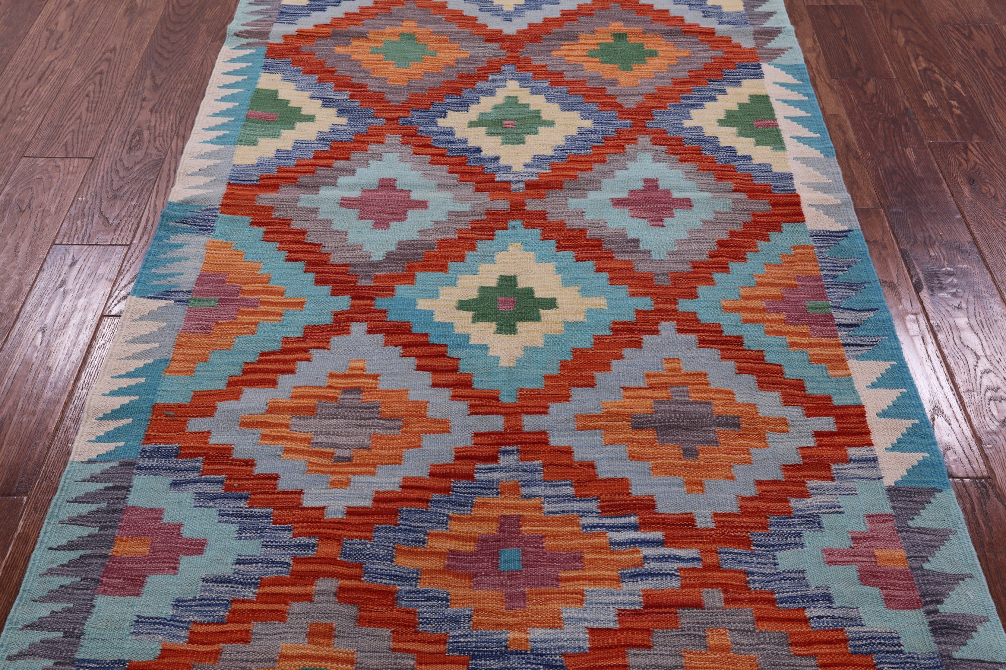 Reversible Kilim Flat Weave Wool On Wool Rug - 3' 10" X 6' 3" - Golden Nile