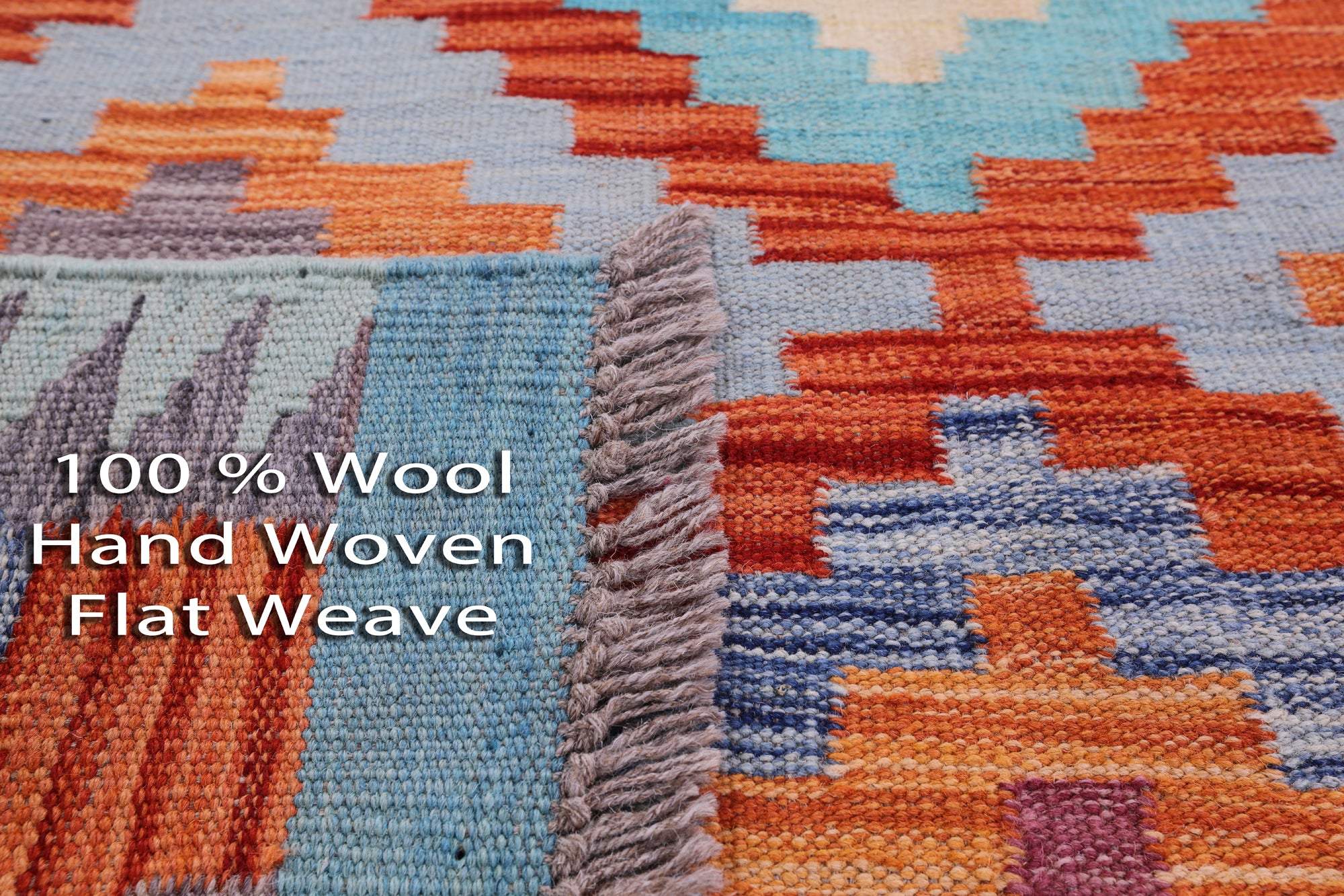 Reversible Kilim Flat Weave Wool On Wool Rug - 3' 10" X 6' 3" - Golden Nile