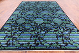 Black William Morris Rose Garden Hand Knotted Wool Area Rug - 9' 1" X 12' 3" - Golden Nile