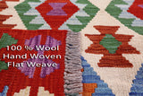 Reversible Kilim Flat Weave Wool On Wool Rug - 4' 2" X 6' 3" - Golden Nile