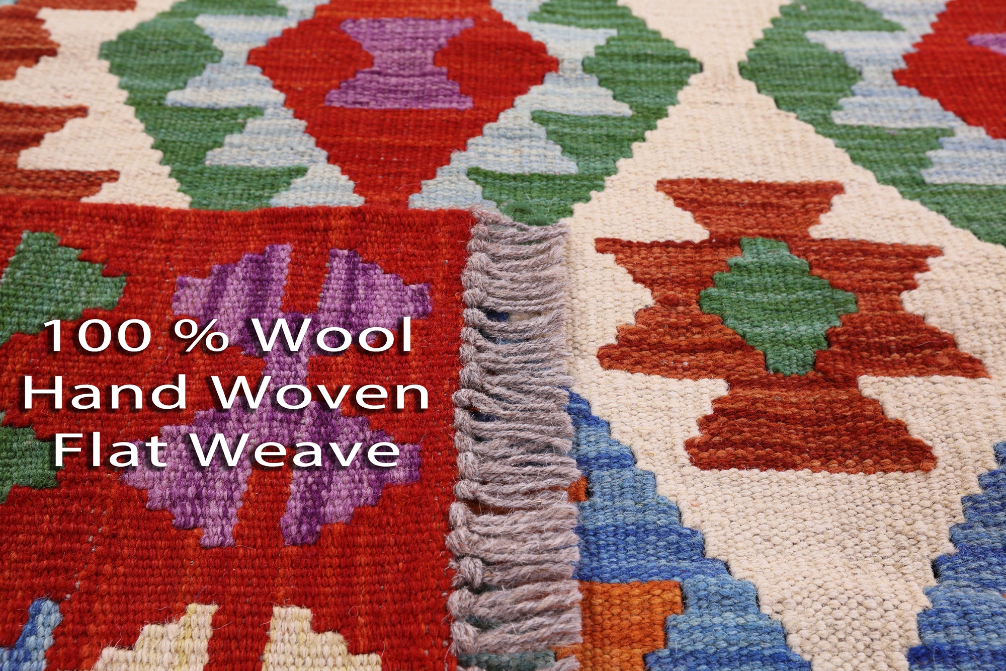 Reversible Kilim Flat Weave Wool On Wool Rug - 4' 2" X 6' 3" - Golden Nile