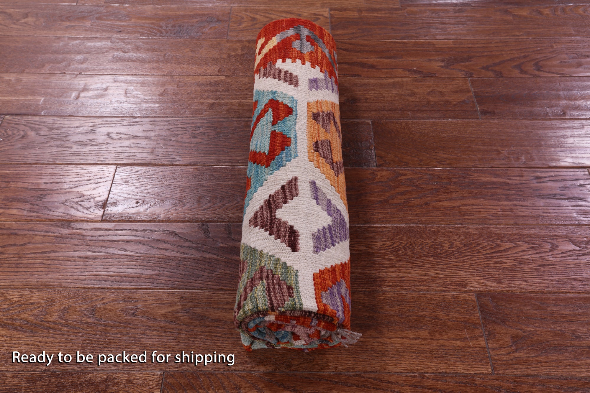 Reversible Kilim Flat Weave Wool On Wool Rug - 4' 1" X 6' 1" - Golden Nile