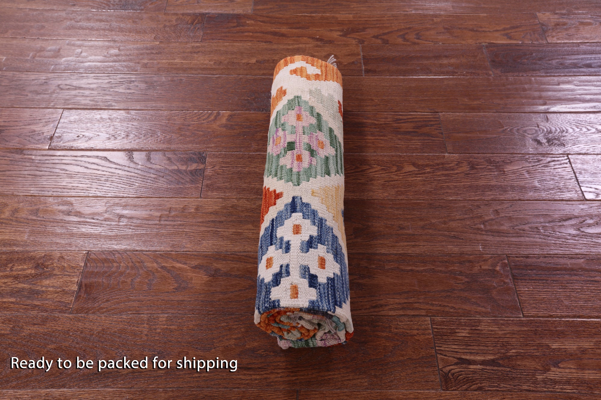 Reversible Kilim Flat Weave Wool On Wool Rug - 4' 0" X 5' 10" - Golden Nile