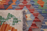Reversible Kilim Flat Weave Wool On Wool Rug - 4' 2" X 5' 7" - Golden Nile