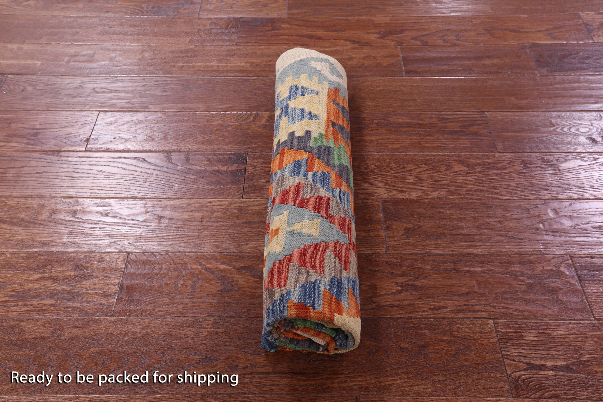 Reversible Kilim Flat Weave Wool On Wool Rug - 4' 2" X 5' 7" - Golden Nile