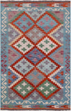 Reversible Kilim Flat Weave Wool On Wool Rug - 3' 11" X 5' 11" - Golden Nile
