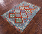 Reversible Kilim Flat Weave Wool On Wool Rug - 3' 11" X 5' 11" - Golden Nile