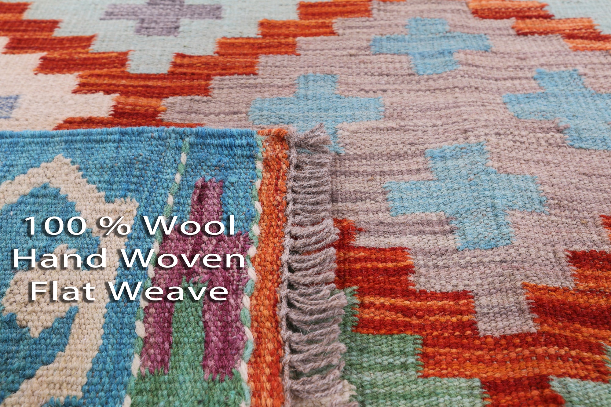 Reversible Kilim Flat Weave Wool On Wool Rug - 3' 11" X 5' 11" - Golden Nile