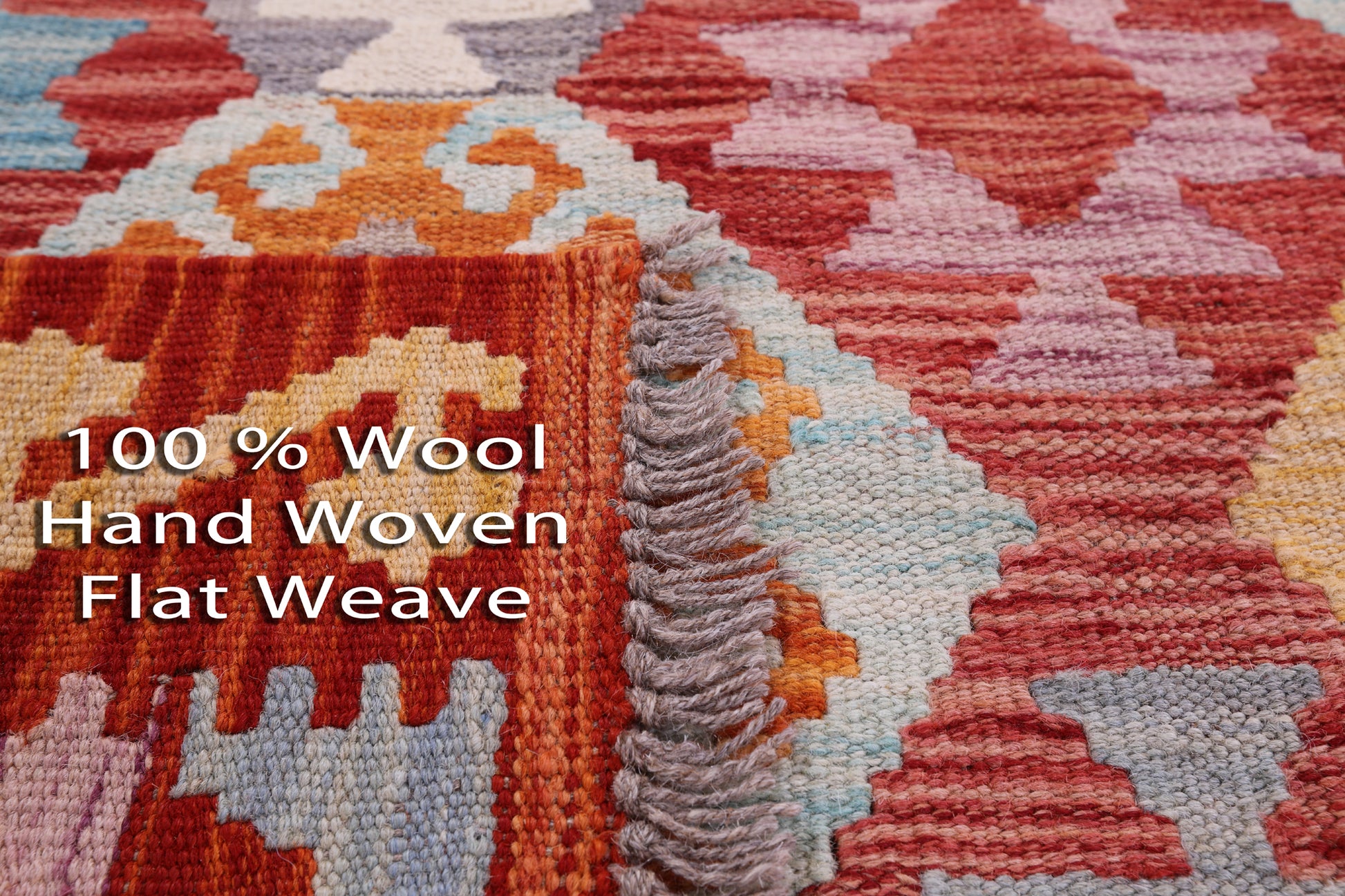 Reversible Kilim Flat Weave Wool On Wool Rug - 4' 3" X 5' 7" - Golden Nile