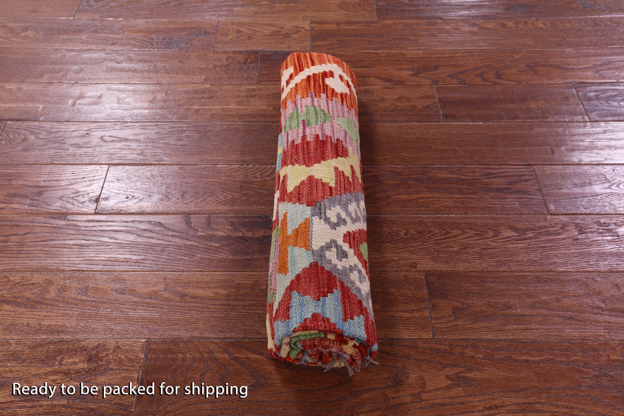 Reversible Kilim Flat Weave Wool On Wool Rug - 4' 3" X 5' 7" - Golden Nile
