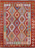 Reversible Kilim Flat Weave Wool On Wool Rug - 4' 3" X 5' 7" - Golden Nile
