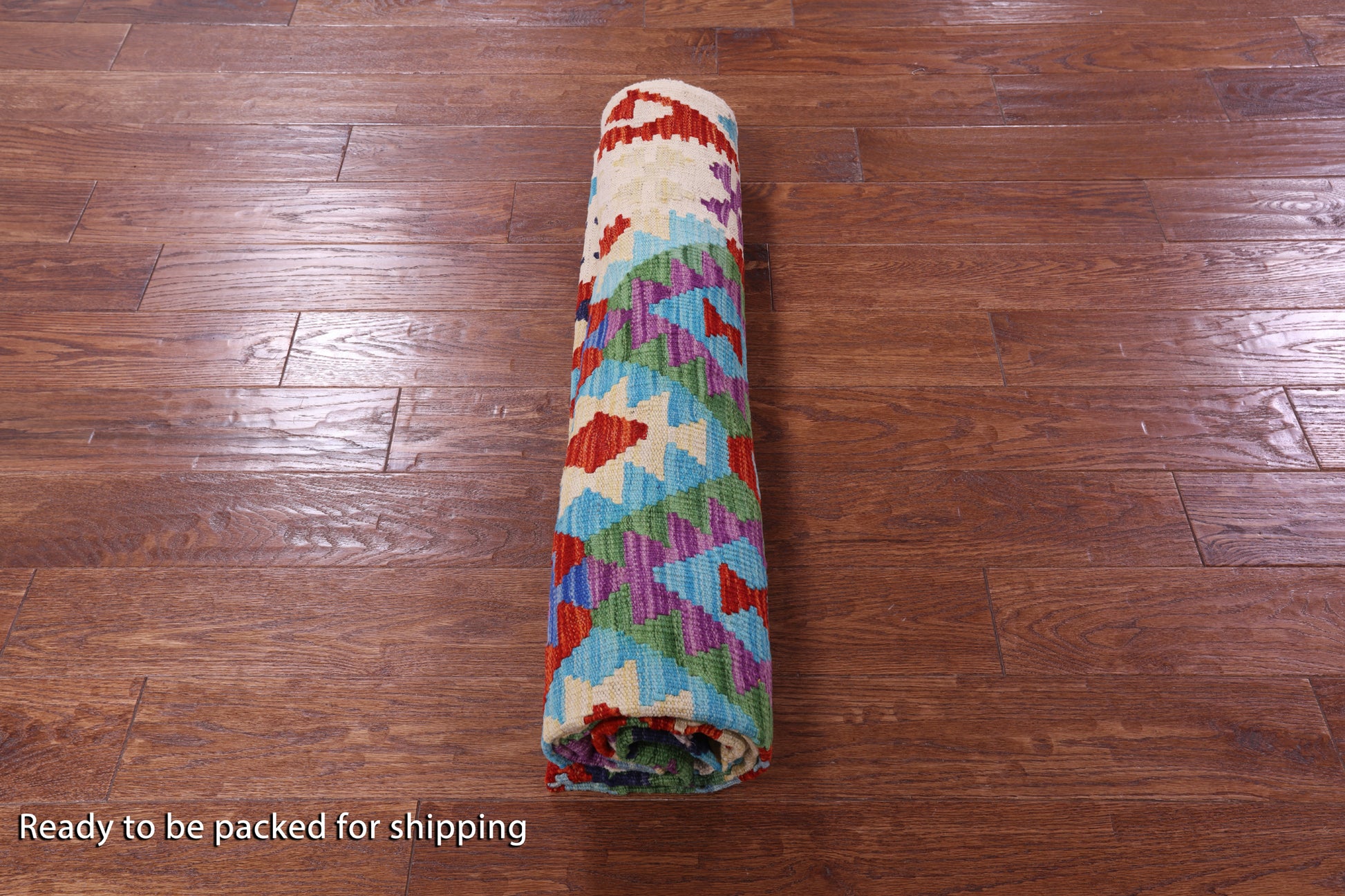 Reversible Kilim Flat Weave Wool On Wool Rug - 5' 11" X 7' 8" - Golden Nile