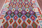Reversible Kilim Flat Weave Wool On Wool Rug - 5' 11" X 7' 8" - Golden Nile