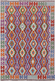 Reversible Kilim Flat Weave Wool On Wool Rug - 5' 6" X 7' 10" - Golden Nile