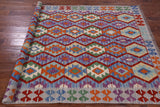 Reversible Kilim Flat Weave Wool On Wool Rug - 5' 6" X 7' 10" - Golden Nile