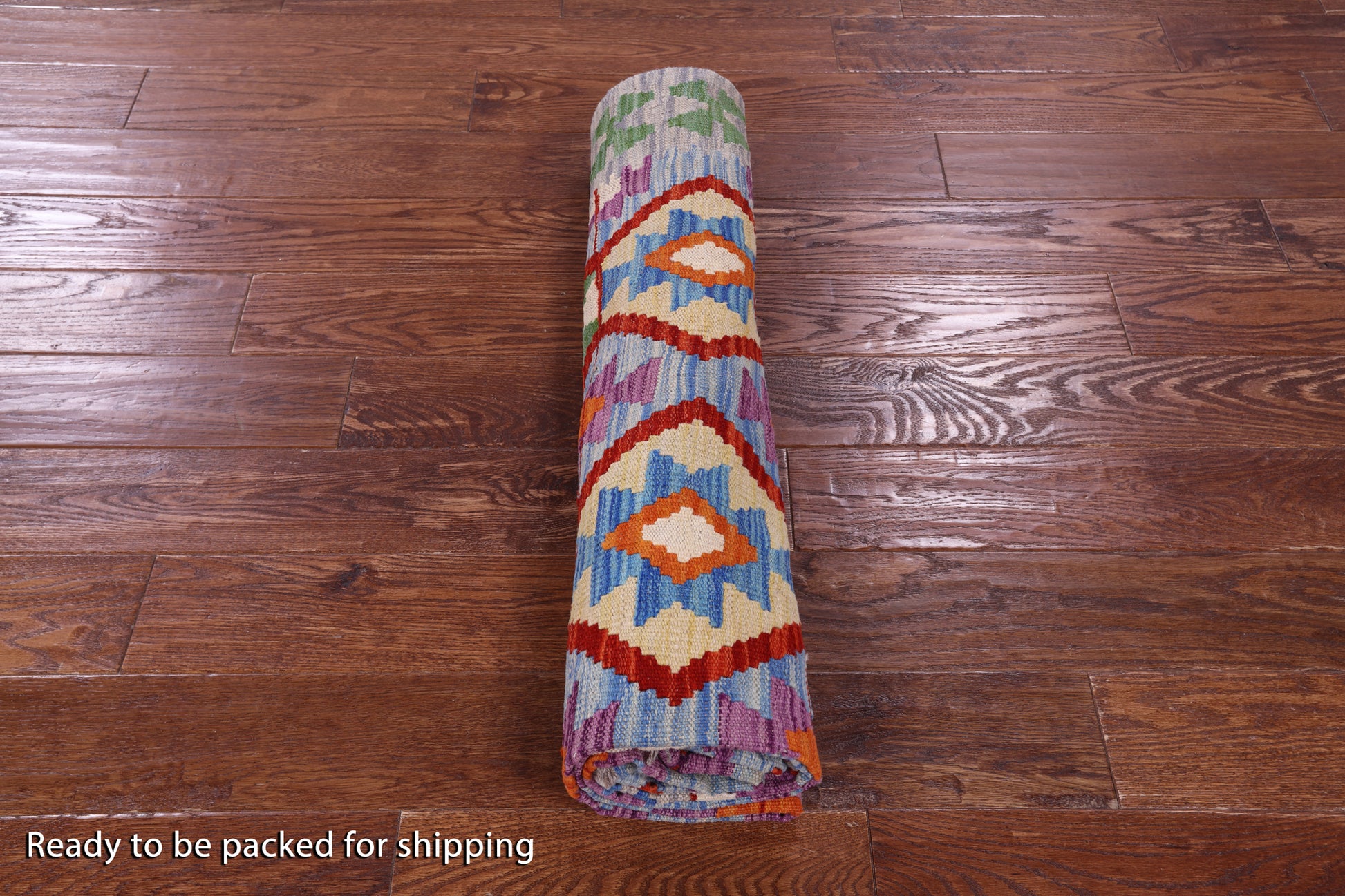 Reversible Kilim Flat Weave Wool On Wool Rug - 5' 6" X 7' 10" - Golden Nile