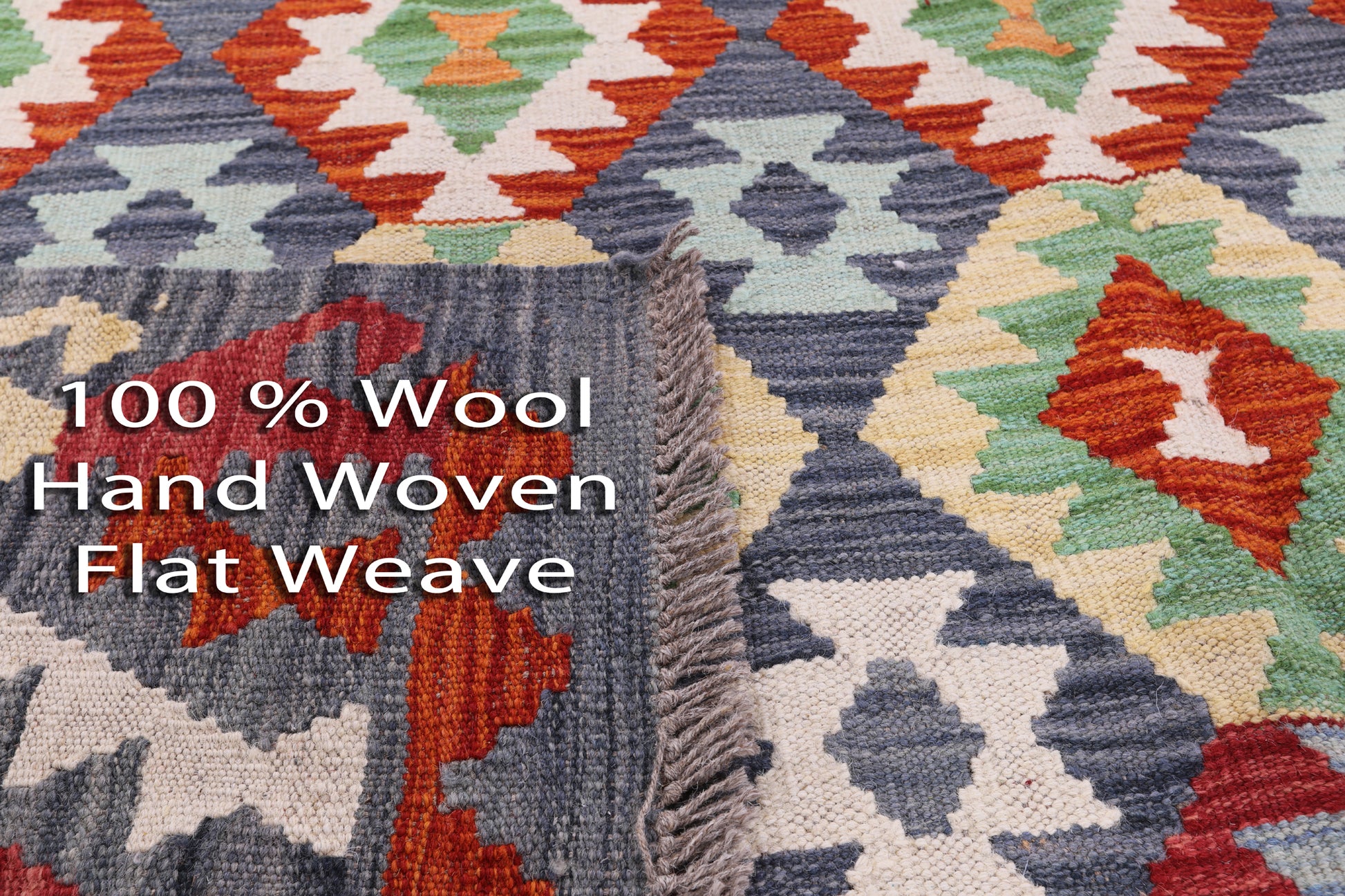 Reversible Kilim Flat Weave Wool On Wool Rug - 5' 11" X 7' 8" - Golden Nile