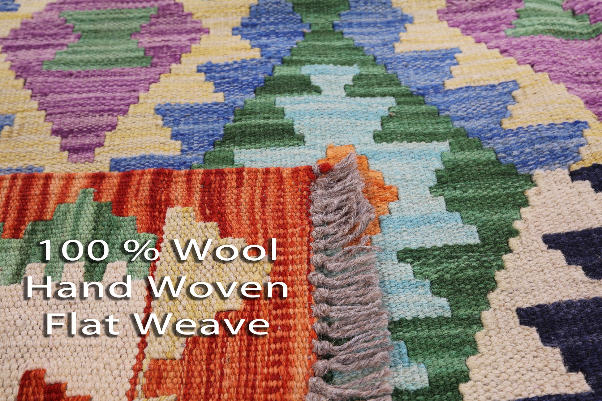 Reversible Kilim Flat Weave Wool On Wool Rug - 4' 10" X 6' 8" - Golden Nile