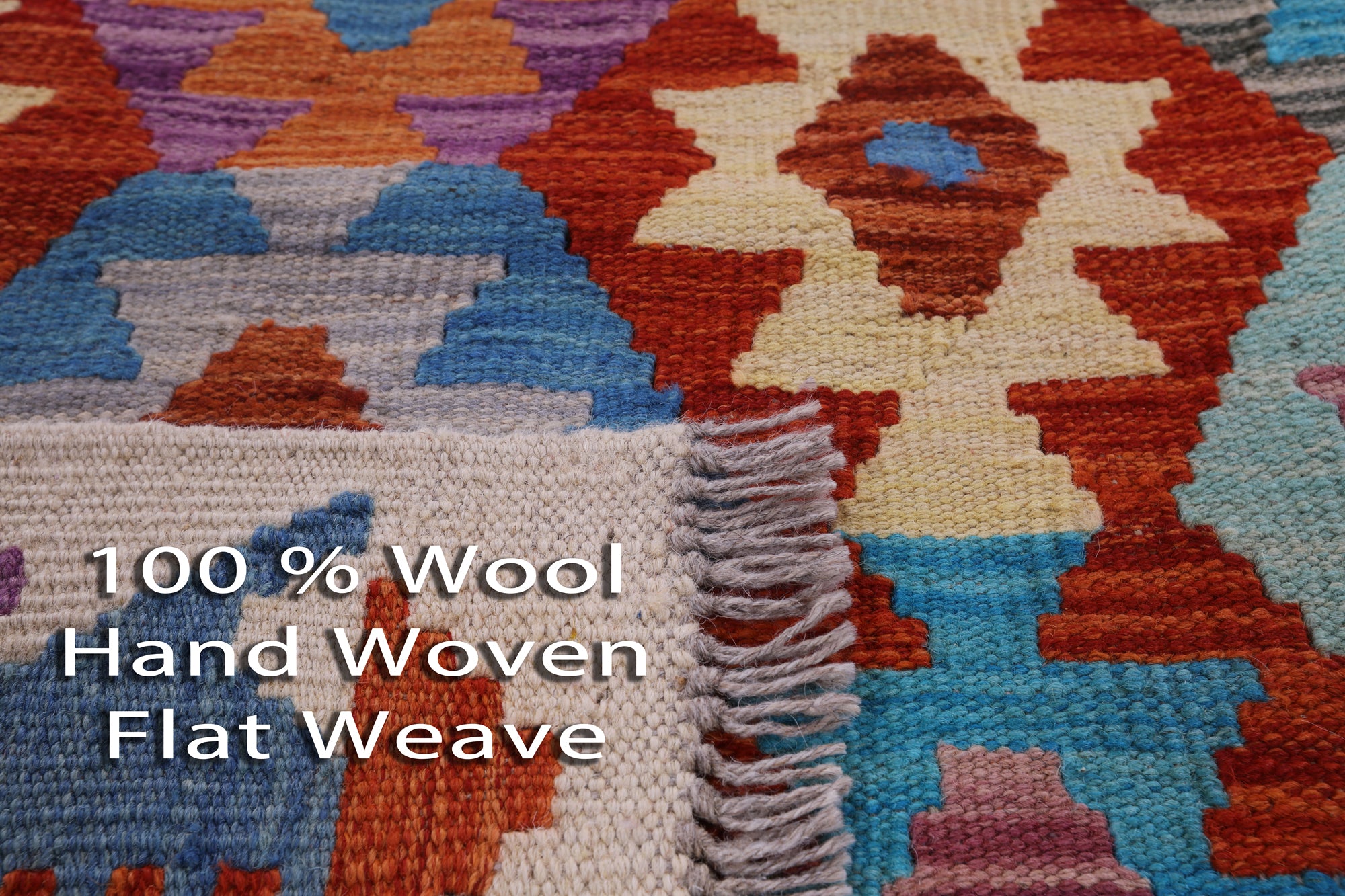 Reversible Kilim Flat Weave Wool On Wool Rug - 4' 11" X 6' 7" - Golden Nile