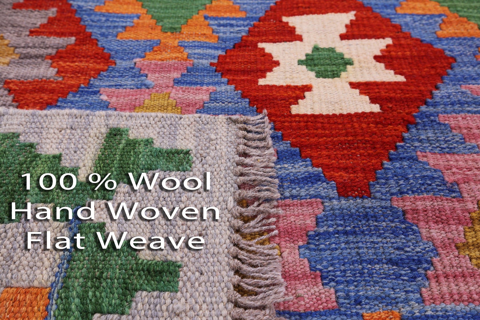 Reversible Kilim Flat Weave Wool On Wool Rug - 4' 11" X 6' 5" - Golden Nile