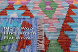 Reversible Kilim Flat Weave Wool On Wool Rug - 5' 1" X 6' 10" - Golden Nile