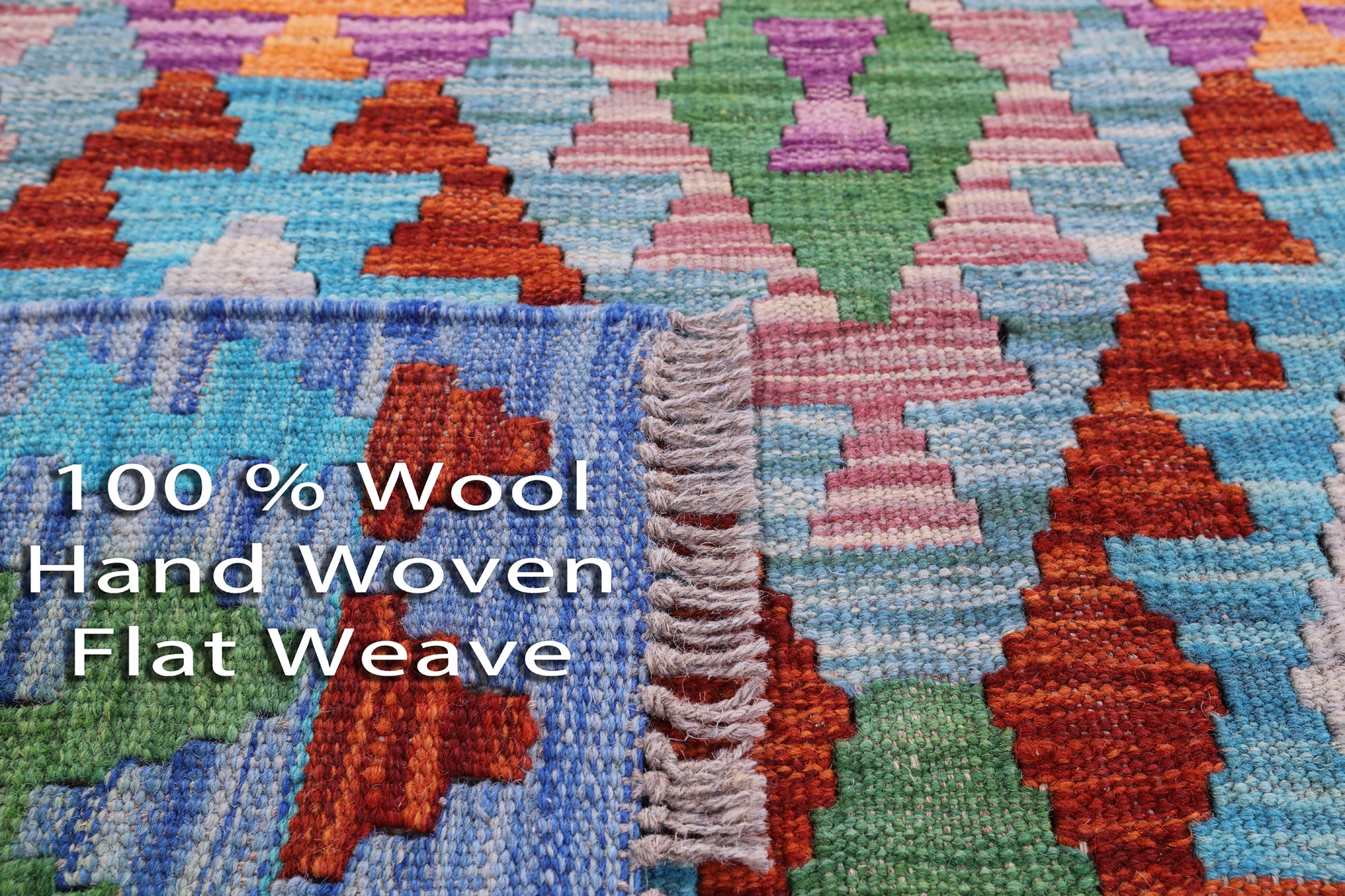 Reversible Kilim Flat Weave Wool On Wool Rug - 5' 1" X 6' 10" - Golden Nile