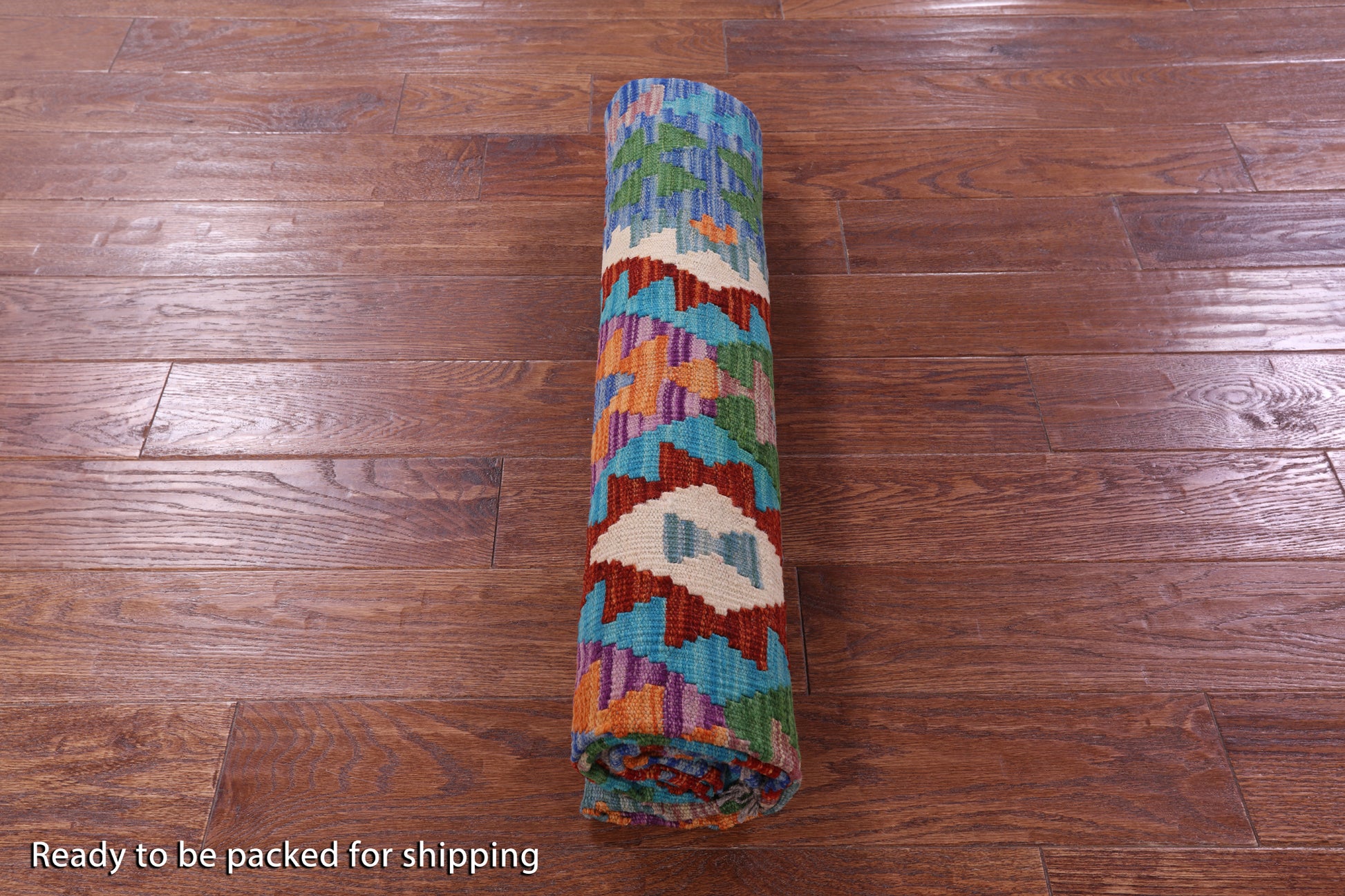 Reversible Kilim Flat Weave Wool On Wool Rug - 5' 1" X 6' 10" - Golden Nile