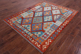 Reversible Kilim Flat Weave Wool On Wool Rug - 5' 3" X 6' 9" - Golden Nile